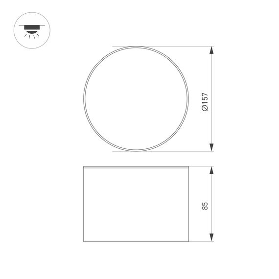 Arlight 043962 Светильник SP-CYLINDO-R160-18W Warm3000 (WH, 110 deg, 230V) (Arlight, IP54 Металл, 3 года) 043962, изображение 5