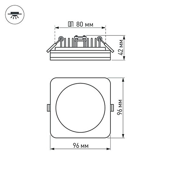 Arlight 017634 Светодиодная панель LTD-96x96SOL-10W Day White 4000K (Arlight, IP44 Пластик, 3 года) 017634, изображение 9