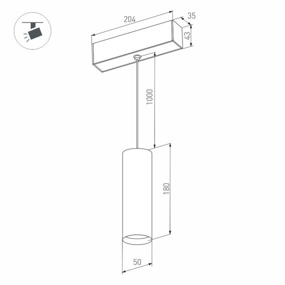 Arlight 027008 Светильник MAG-SPOT-HANG-45-R50-7W Day4000 (BK, 24 deg, 24V) (Arlight, IP20 Металл, 3 года) 027008, изображение 5