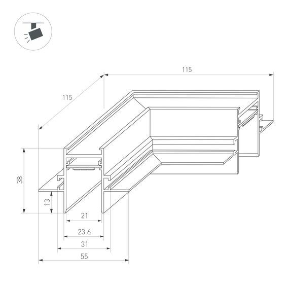 Arlight 034229 Коннектор угловой MAG-CON-2538-FDW-L90 (BK) (Arlight, IP20 Металл, 3 года) 034229, изображение 5