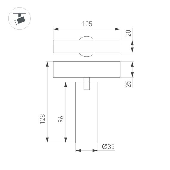 Arlight 053796 Светильник MAG-SPOT-ZOOM-25-R35-7W Day4000 (BK, 20-55 deg, 24V) (Arlight, IP20 Металл, 3 года) 053796, изображение 4