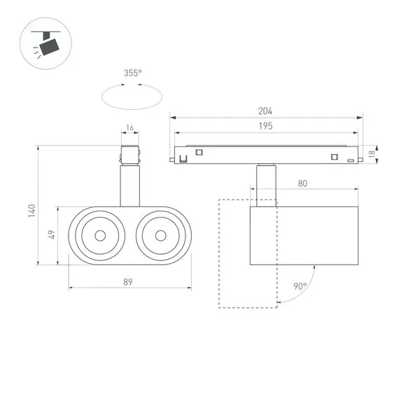 Arlight 037037 Светильник MAG-ORIENT-BLUM-12W Warm3000 (BK, 40 deg, 48V) (Arlight, IP20 Металл, 5 лет) 037037, изображение 15