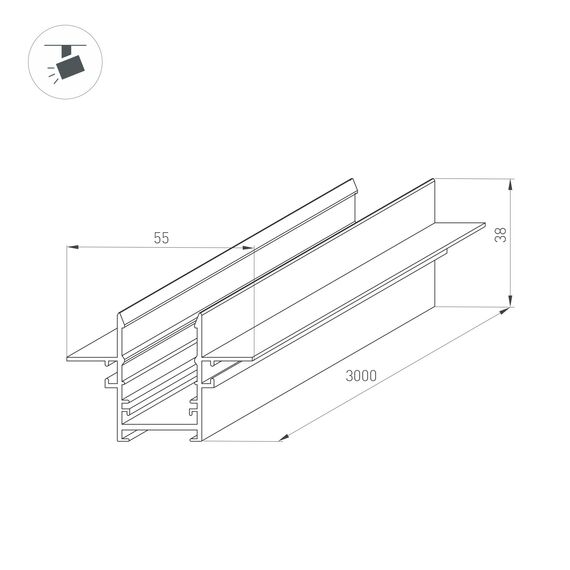 Arlight 046286 Трек встраиваемый MAG-TRACK-2538-FDW-3000 (BK, 5LN) (Arlight, IP20 Металл, 3 года) 046286, изображение 10
