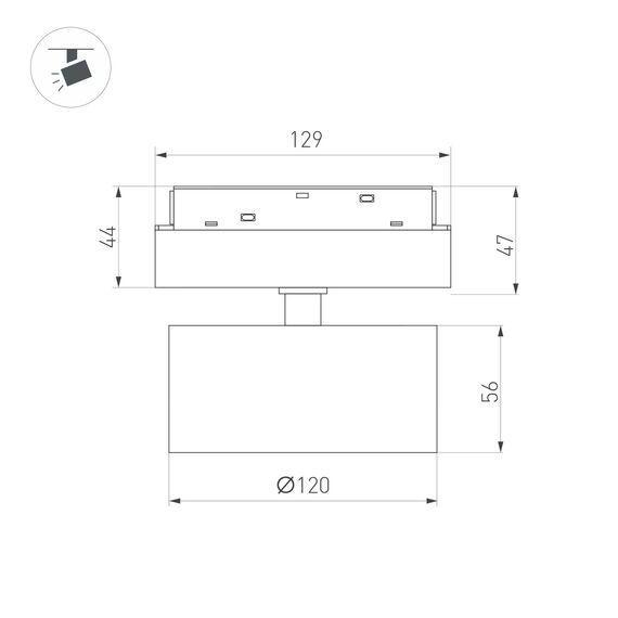 Arlight 048354 Светильник MAG-ORIENT-RONDO-R120-15W Day4000 (BK, 110 deg, 48V) (Arlight, IP20 Металл, 5 лет) 048354, изображение 7