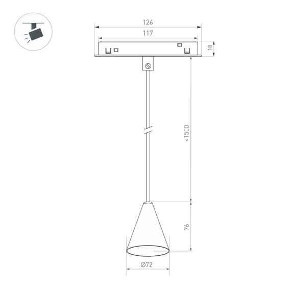 Arlight 036391 Светильник MAG-ORIENT-CONE-HANG-7W Day4000 (BK, 40 deg, 48V) (Arlight, IP20 Металл, 3 года) 036391, изображение 4