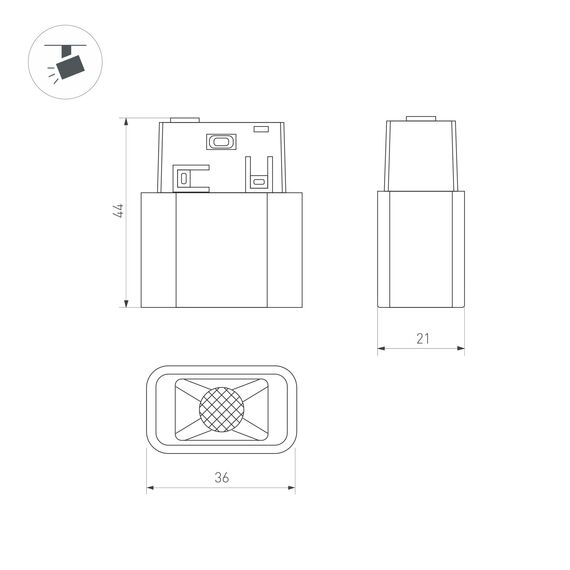Arlight 043291 Светильник MAG-ORIENT-BABY-S36x21-2W Warm3000 (BK, 24 deg, 48V) (Arlight, IP20 Металл, 5 лет) 043291, изображение 4