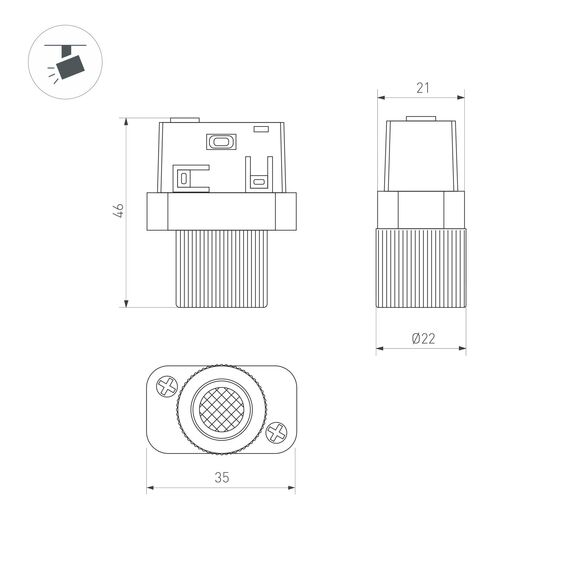 Arlight 043296 Светильник MAG-ORIENT-BABY-R22-2W Warm3000 (BK, 24 deg, 48V) (Arlight, IP20 Металл, 5 лет) 043296, изображение 4