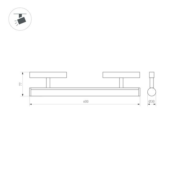 Arlight 037350 Светильник MAG-ORIENT-TUBE-CORNER-L600-20W Warm3000 (BK, 180 deg, 48V) (Arlight, IP20 Металл, 5 лет) 037350, изображение 5