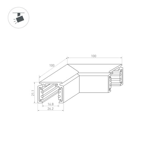 Arlight 036020 Коннектор угловой MAG-ORIENT-CON-2620-L90 (BK) (Arlight, IP20 Металл, 3 года) 036020, изображение 4