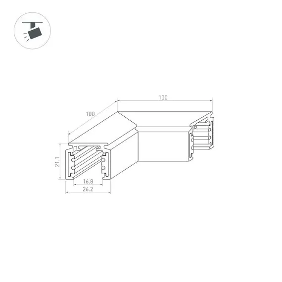 Arlight 037322 Коннектор угловой MAG-ORIENT-CON-2620-L90 (WH) (Arlight, IP20 Металл, 3 года) 037322, изображение 4