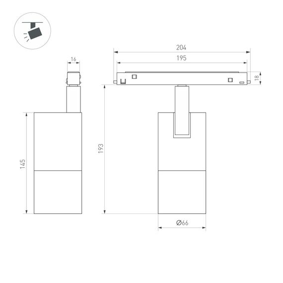Arlight 038950 Светильник MAG-ORIENT-SPOT-ZOOM-R65-15W Day4000 (WH, 34-60 deg, 48V) (Arlight, IP20 Металл, 5 лет) 038950, изображение 4