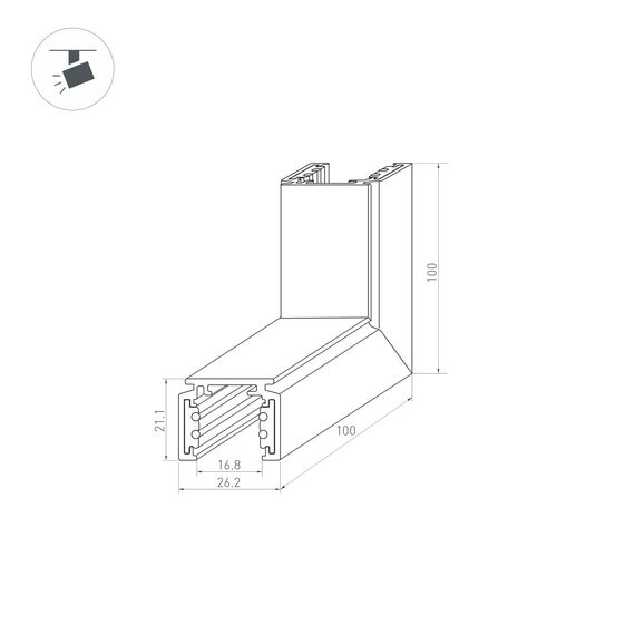 Arlight 036021 Коннектор угловой MAG-ORIENT-CON-2620-L90-EXT (BK, внешний) (Arlight, IP20 Металл, 3 года) 036021, изображение 4
