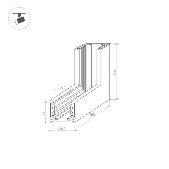 Arlight 037325 Коннектор угловой MAG-ORIENT-CON-2620-L90-INT (WH, внутренний) (Arlight, IP20 Металл, 3 года) 037325, изображение 3
