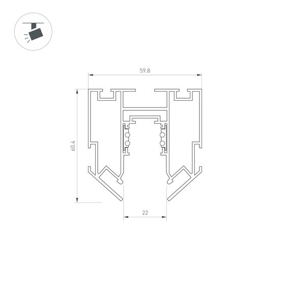 Arlight 047570 Трек встраиваемый MAG-ORIENT-TRACK-2653-STR-G-2000 (WH) (Arlight, IP20 Металл, 3 года) 047570, изображение 3