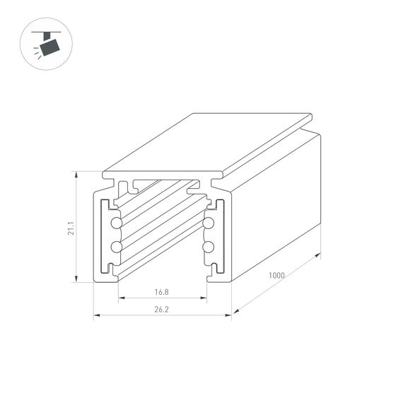 Arlight 037309 Трек MAG-ORIENT-TRACK-2620-2000 (WH) (Arlight, IP20 Металл, 3 года) 037309, изображение 4