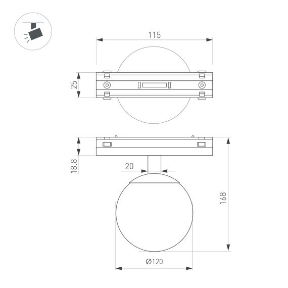 Arlight 044166 Светильник MAG-VIBE-SFERO-R120-6W Day4000 (BK, 235 deg, 48V) (Arlight, IP20 Металл, 5 лет) 044166, изображение 5