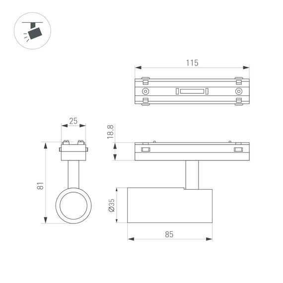 Arlight 044168 Светильник MAG-VIBE-SPOT-R35-8W Day4000-MIX (BK, 24 deg, 48V, TUYA Zigbee) (Arlight, IP20 Металл, 5 лет) 044168, изображение 10