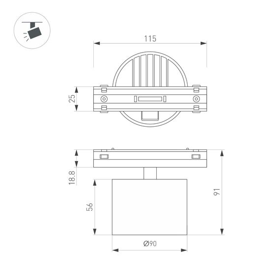 Arlight 044472 Светильник MAG-VIBE-RONDO-R90-10W Day4000 (BK, 110 deg, 48V) (Arlight, IP20 Металл, 5 лет) 044472, изображение 6