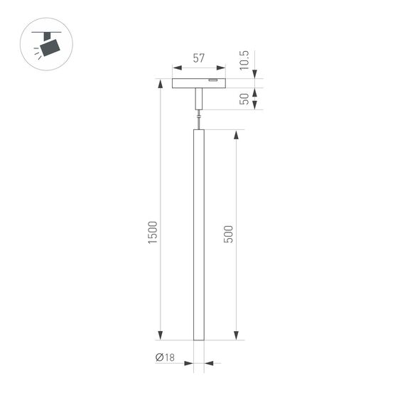 Arlight 043269 Светильник MAG-MICROCOSM-SPOT-HANG-R18-L500-3W Warm3000 (BK, 24 deg, 24V) (Arlight, IP20 Металл, 3 года) 043269, изображение 6