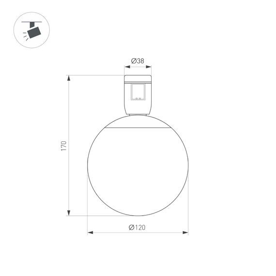 Arlight 039289 Светильник ART-APRIORI-SFERO-R120-5W Warm3000 (GD, 350 deg, 48V) (Arlight, IP20 Металл, 3 года) 039289, изображение 6