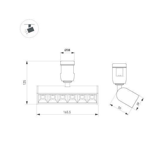 Arlight 039393 Светильник ART-APRIORI-LASER-TURN-L165-8W Day4000 (BK, 48 deg, 48V) (Arlight, IP20 Металл, 3 года) 039393, изображение 6