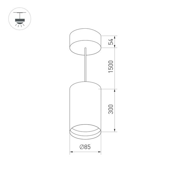 Arlight 027414 Светильник SP-POLO-HANG-LONG300-R85-15W Warm3000 (WH-WH, 40 deg) (Arlight, IP20 Металл, 3 года) 027414, изображение 9