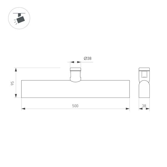 Arlight 039296 Светильник ART-APRIORI-FLAT-L500-15W Warm3000 (BK, 120 deg, 48V) (Arlight, IP20 Металл, 3 года) 039296, изображение 5