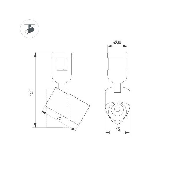 Arlight 044904 Светильник ART-APRIORI-SPOT-TURN-R45-8W Day4000 (GD, 36 deg, 48V) (Arlight, IP20 Металл, 3 года) 044904, изображение 8