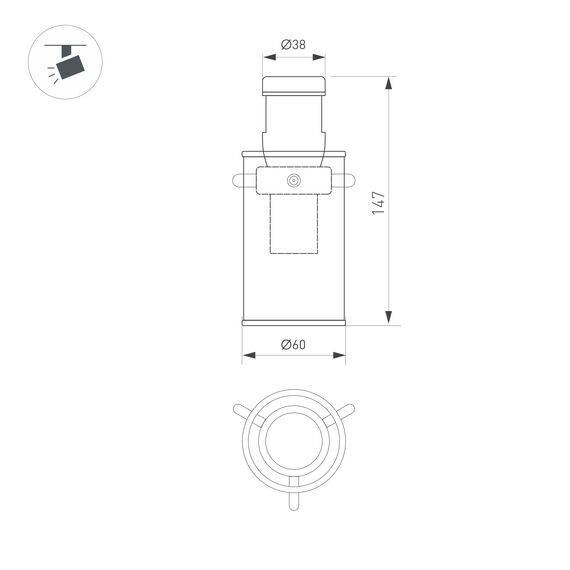 Arlight 044772 Светильник ART-APRIORI-LANTERN-C-R60-5W Day4000 (BK, 350 deg, 48V) (Arlight, IP20 Металл, 3 года) 044772, изображение 5