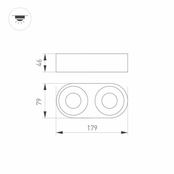Arlight 031709 Корпус PLURIO-BASE-SURFACE-RS179x78 (BK, 1-2, 200mA) (Arlight, IP20 Металл, 3 года) 031709, изображение 4