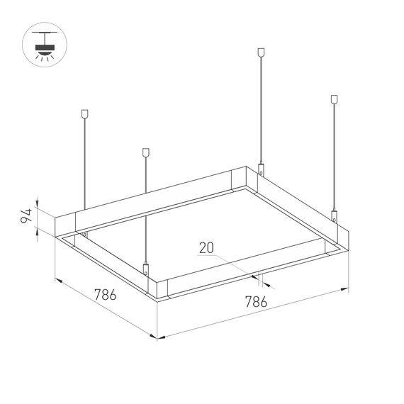 Arlight 032990 Светильник ALT-LINEAIR-QUADRAT-FLAT-UPDOWN-DIM-785-110W Day4000 (BK, 100 deg, 230V) (Arlight, IP20 Металл, 3 года) 032990, изображение 6