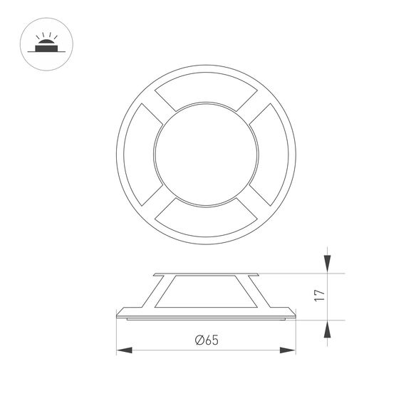 Arlight 045353 Накладка ART-DECK-CAP-LID4-R65 (SL, STEEL) (Arlight, Металл) 045353, изображение 7