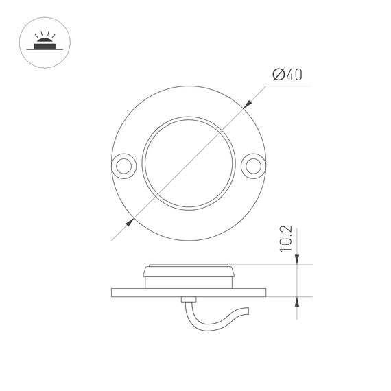 Arlight 051799 Светильник ART-DECK-LAMP-R40-1W Warm2700 (SL, 120 deg, 24V) (Arlight, IP67 Металл, 3 года) 051799, изображение 3