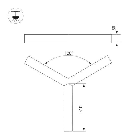 Arlight 049208 Светильник SP-RAYS-3-HANG-5050-510-34W Day4000 (RAL9005, 120 deg, 230V) IP33 1415lm (Arlight, Металл) 049208, изображение 7