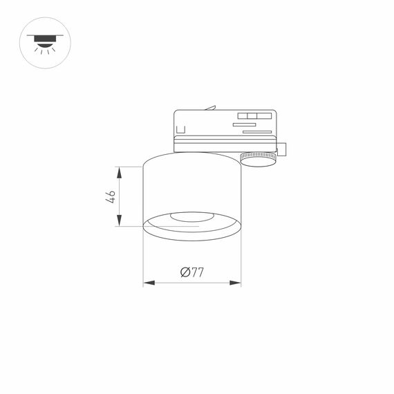 Arlight 031711 Корпус PLURIO-BASE-TRACK-4TR-R77 (BK, 1-2, 200mA) (Arlight, IP20 Металл, 3 года) 031711, изображение 4
