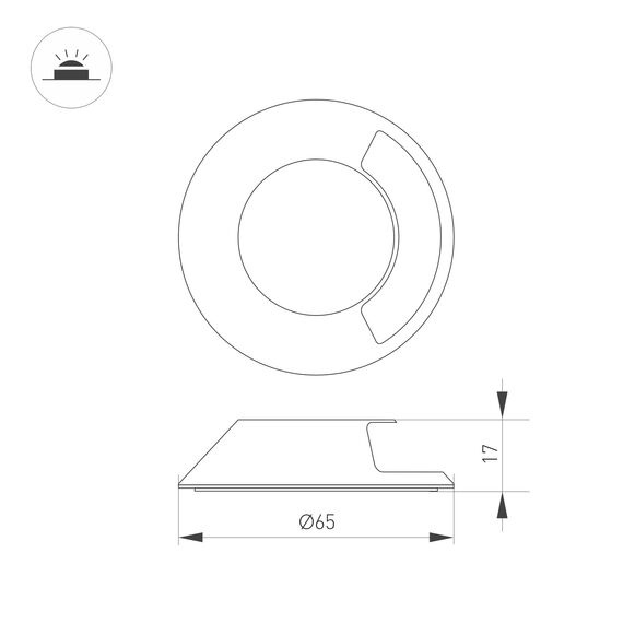 Arlight 045349 Накладка ART-DECK-CAP-LID1-R65 (SL, STEEL) (Arlight, Металл) 045349, изображение 7