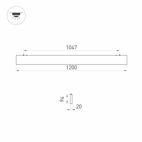 Arlight 031530 Светильник ALT-LINEAIR-FLAT-UPDOWN-DIM-S2094-1200-40W Warm3000 (BK, 100 deg, 230V) (Arlight, IP20 Металл, 3 года) 031530, изображение 8