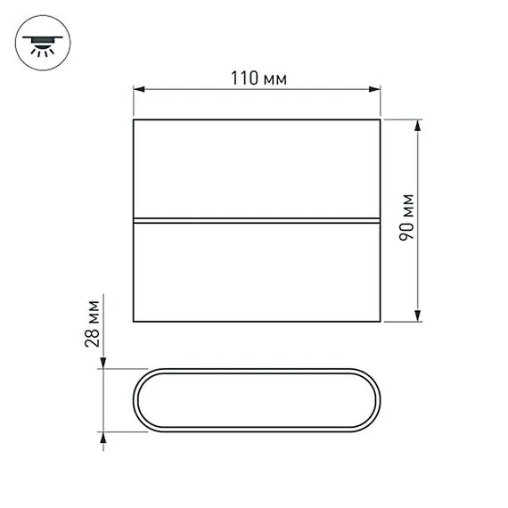 Arlight 032411 Светильник SP-WALL-FLAT-S110x90-2x3W Day4000 (GR, 120 deg, 230V) (Arlight, IP54 Металл, 3 года) 032411, изображение 6