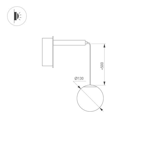 Arlight 037065 Светильник SP-BEADS-WALL-HANG-R130-6W Day4000 (BK-GD, 180 deg, 230V) (Arlight, IP20 Металл, 3 года) 037065, изображение 5