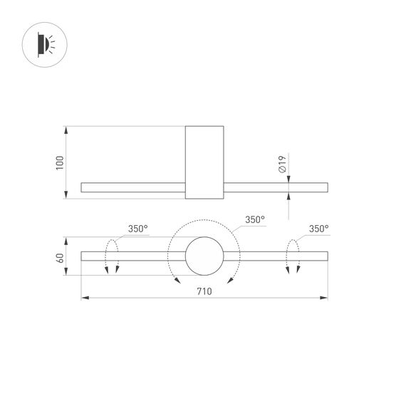 Arlight 036501 Светильник SP-PICASO-M-TURN-L700-12W Warm3000 (GD, 100 deg, 230V) (Arlight, IP20 Металл, 3 года) 036501, изображение 10