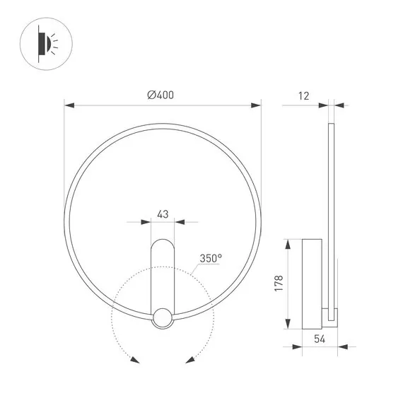 Arlight 037063 Светильник SP-VINCI-RING-R400-13W Day4000 (BK, 110 deg, 230V) (Arlight, IP20 Металл, 3 года) 037063, изображение 9