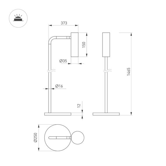 Arlight 051671 Светильник SP-VERDI-FLOOR-3W Warm3000 (WH, 20 deg, 230V) (Arlight, IP20 Металл, 3 года) 051671, изображение 4