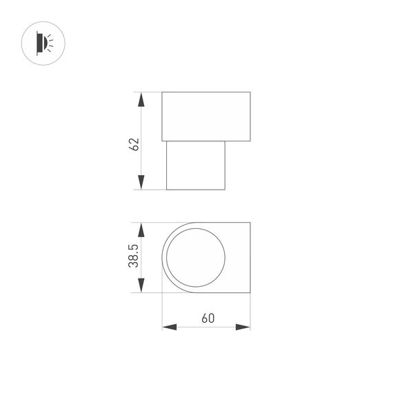 Arlight 035539 Светильник SP-SPICY-WALL-MINI-S60x39-3W Day4000 (WH, 40 deg, 230V) (Arlight, IP20 Металл, 3 года) 035539, изображение 4