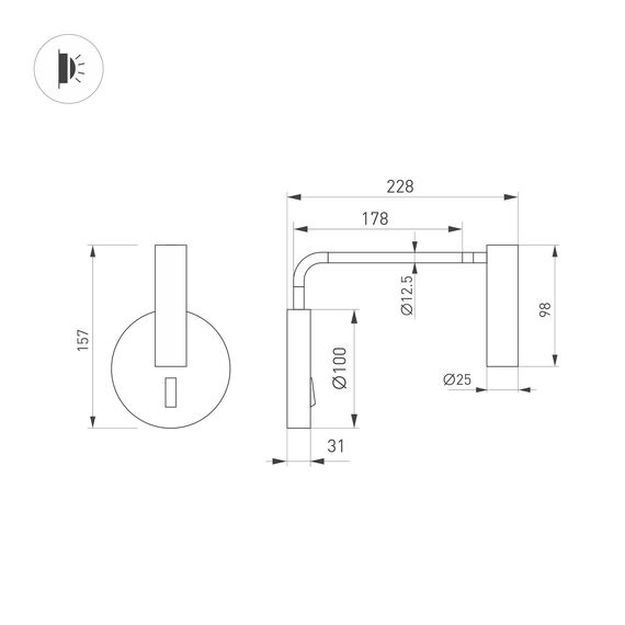 Arlight 051667 Светильник SP-VERDI-LONG-WALL-3W Warm3000 (BK, 20 deg, 230V) (Arlight, IP20 Металл, 3 года) 051667, изображение 4