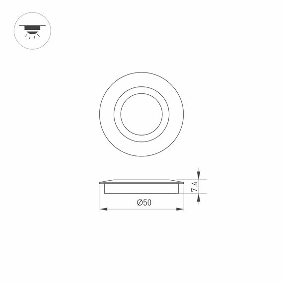 Arlight 024927 Накладка ART-DECK-CAP-FLAT-R50 (SL, STEEL) (Arlight, Металл) 024927, изображение 12