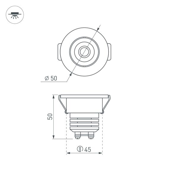 Arlight 020756 Светодиодный светильник LTM-R50WH 5W Warm White 25deg (Arlight, IP40 Металл, 3 года) 020756, изображение 11