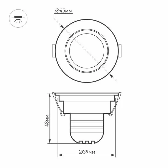 Arlight 014912 Светодиодный светильник LTM-R45WH 3W Day White 30deg (Arlight, IP40 Металл, 3 года) 014912, изображение 5