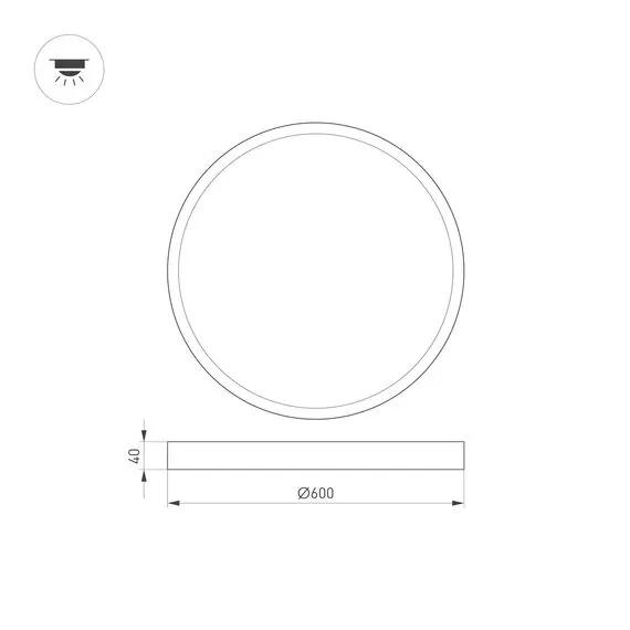 Arlight 020524(1) Светильник SP-BASIC-R600-48W Warm3000 (WH, 120 deg, 230V) (Arlight, IP40 Металл, 3 года) 020524(1), изображение 3
