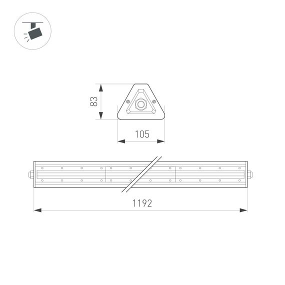 Arlight 052030 Светильник SP-LAGERN-L1200-200W Day5000 (WH, 90х110 deg, 230V) (Arlight, IP65 Металл, 5 лет) 052030, изображение 3