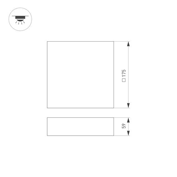 Arlight 040928 Светильник IM-QUADRO-EMERGENCY-3H-S175x175-19W Warm3000 (BK, 120 deg, 230V) (Arlight, IP40 Металл, 2 года) 040928, изображение 8